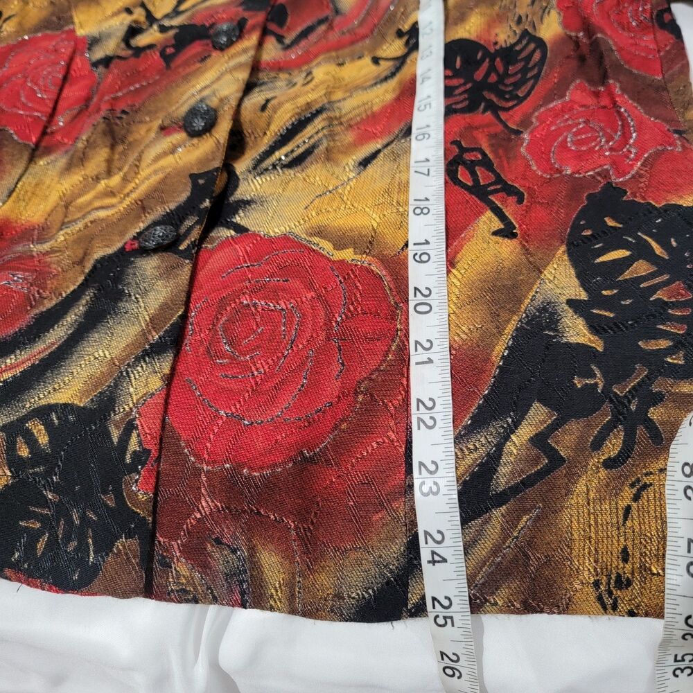 Vintage N Touch Womens‎ Jacket Size 10 Roses Colorful Art Abstract - Picture 9 of 9